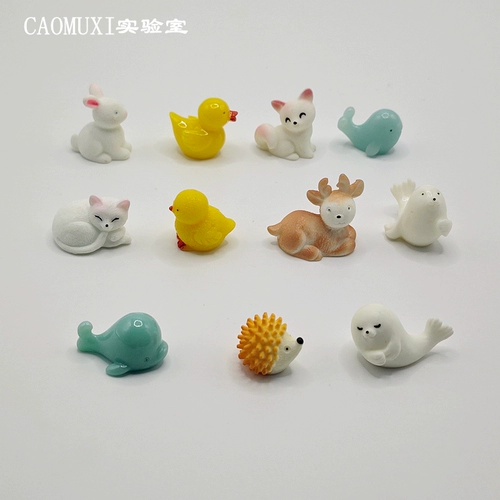 B.Duck, маленькая модель животного, кролик, фигурка, кукла, лиса, енот, микро пейзаж
