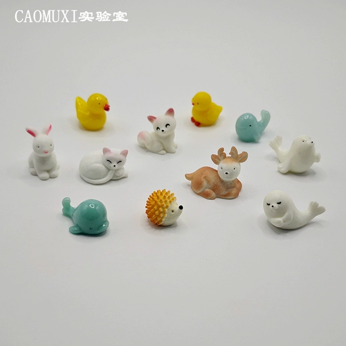 B.Duck, маленькая модель животного, кролик, фигурка, кукла, лиса, енот, микро пейзаж