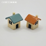 Мини-версия маленького плиточного дома, двухцветный маленький дом, маленький дом, архитектурная модель миниатюрной сцены, интересные ландшафтные украшения