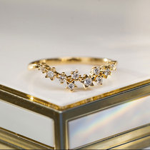 Wing ｜ Galaxy Serenade 18k diamond-set star row ring Beautiful arc showing hand length original design