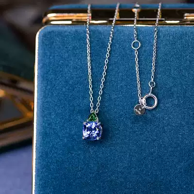 (Wing Treasure)Zhiyue 18k Tanzanite necklace with Shafele blue and green contrast super special