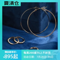 Wing｜18k gold plain gold earrings Thick gold texture good Port wind semi-permanent do not pick small ear rings