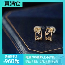 Wing｜Star River 18k gold plain gold full diamond earrings Stud earrings Star light and shadow ring ramming small ring