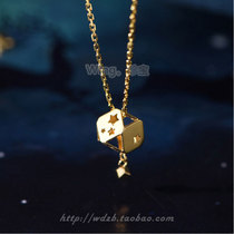 Wing｜Star light Japan laser cutting process 18k Venus Star hollow three-dimensional pendant necklace