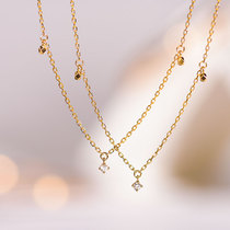 Wing 18K gold necklace Diamond necklace Female clavicle chain Beanie chain Female gift Lang Lang