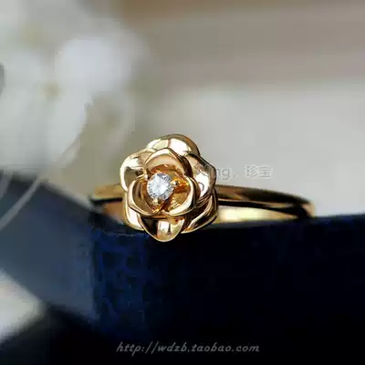 Wing | Rosa 18K gold diamond-studded rose shape ring classic cascading and super beautiful