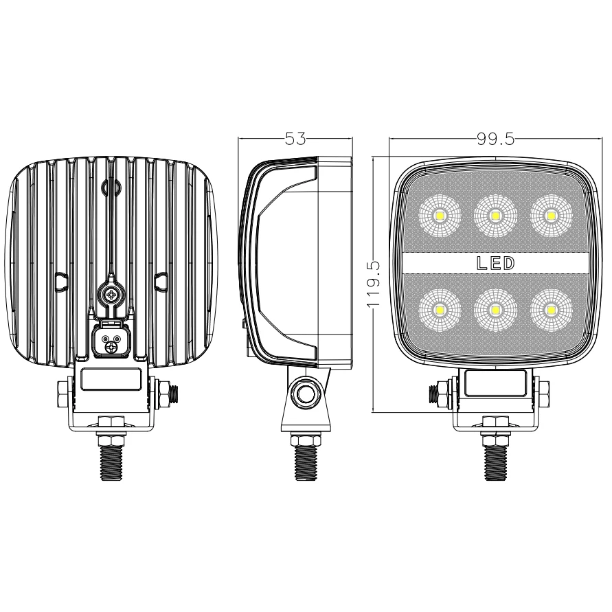 HADALY /Hadali LED Work Light Excavator Crane Loader Road Roller 12 24V Universal Accessories