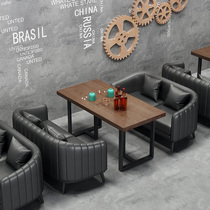 Industrial style western restaurant bar clear bar table and chair music dining bar coffee shop sofa rest reception area table and chair combination