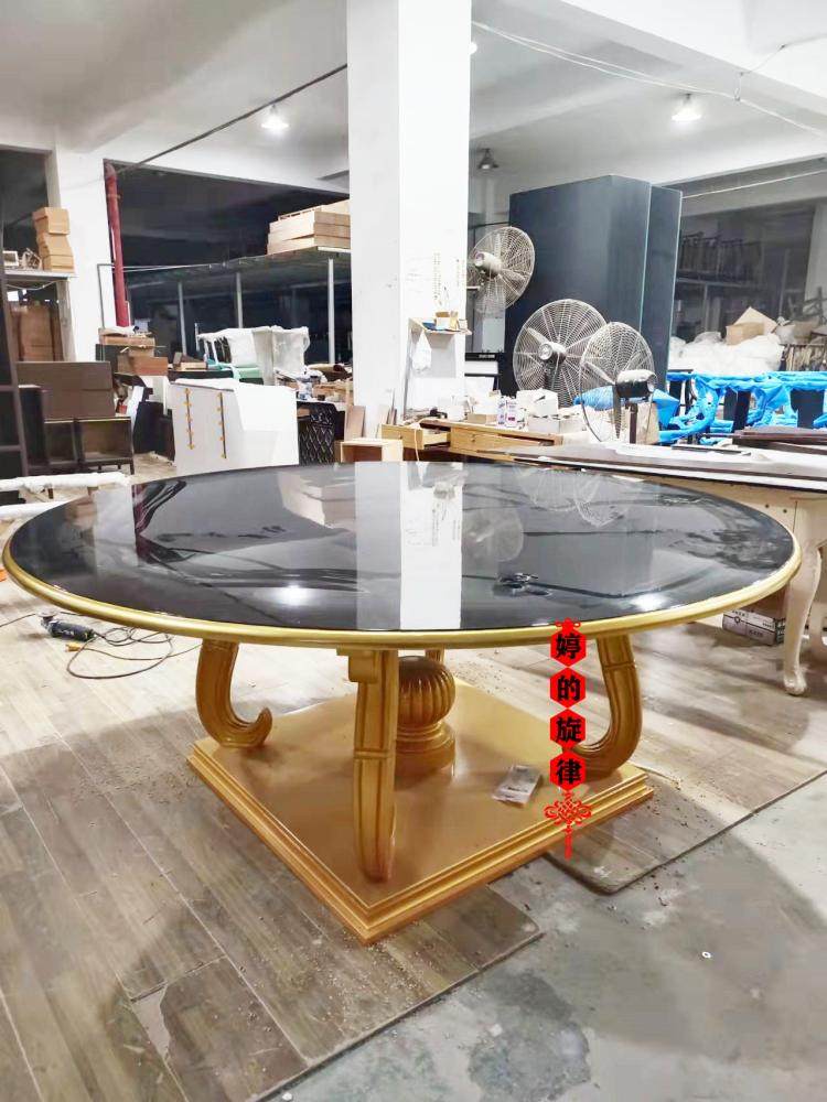 Dining Table Big Round Table Hotel Hall Flowers Table Clubhouse Hall KTV Feng Shui Tai End View Terrace Sample House Display Center Hall Swing Terrace