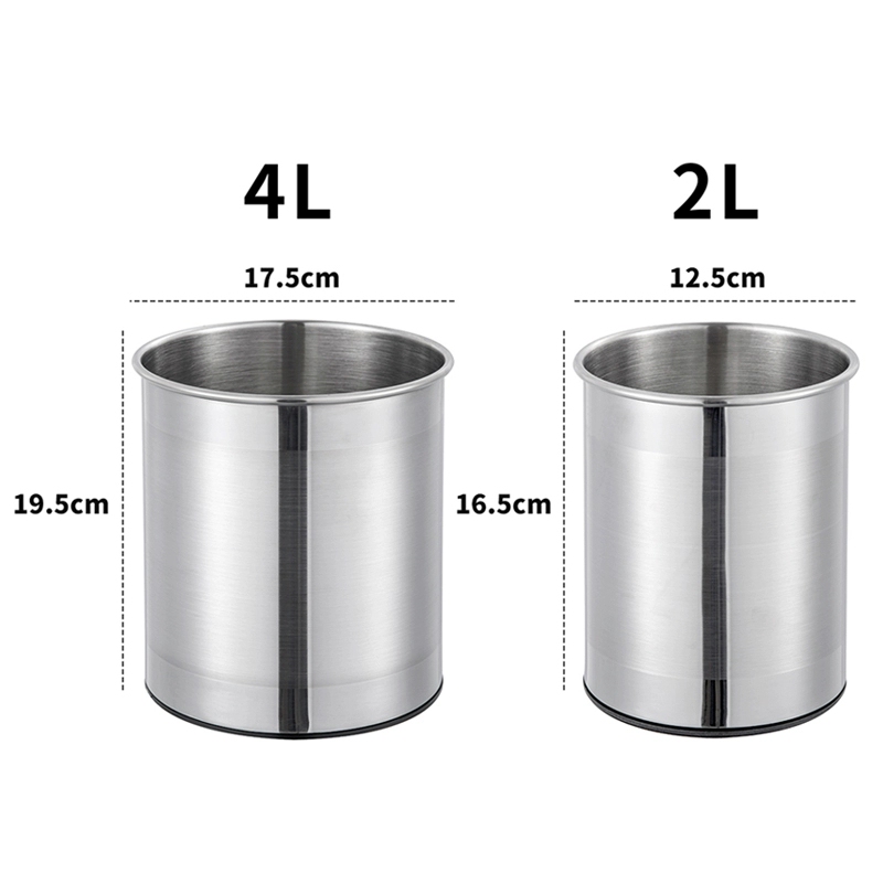 Stainless Steel Trash Can for Kitchen and Living Room, Lidless Rotating Storage Bin, Round Tabletop Multifunctional Storage Bin