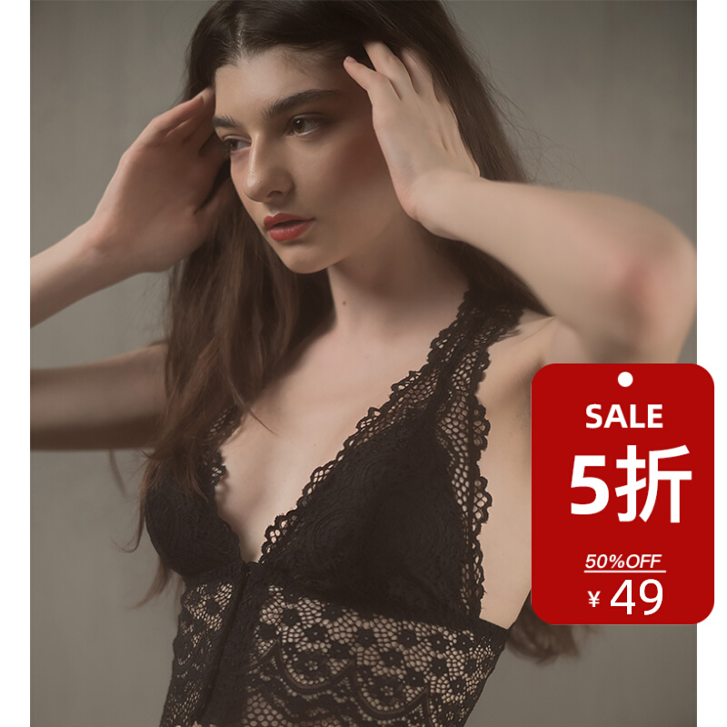 Leak collection-50% discount welfare] front buckle thin cotton triangle cup bra vest underwear without steel ring will not be returned or changed