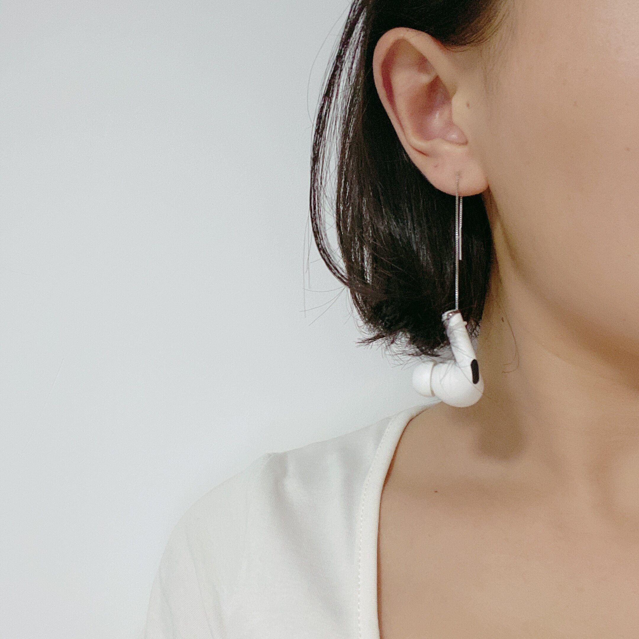 pure silver ear machine anti-loss ear-pin Bluetooth headphone anti-fall cord wireless headphone anti-lose ear pin minimalist protection rope