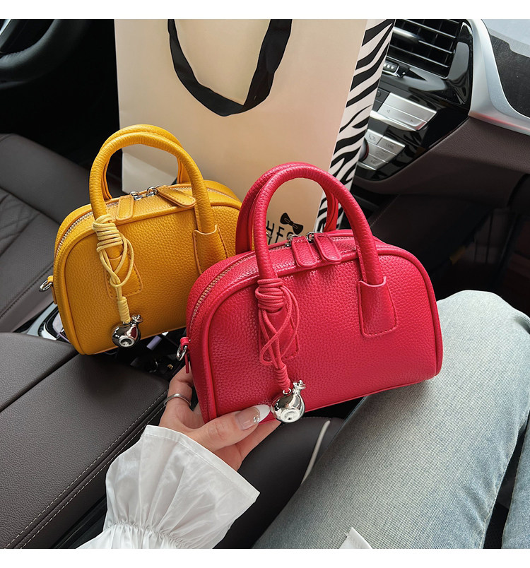 Borsa a tracolla rossa da donna, piccola borsa a secchiello tote_voghion.com