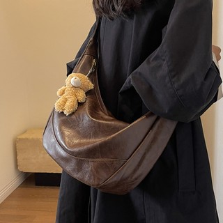 休闲复古大容量包包女2025新款秋冬百搭饺子包简约通勤单肩斜挎包