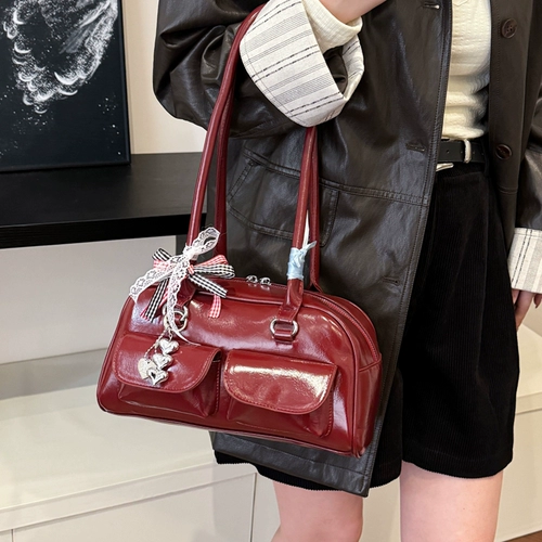 Сумка через плечо, красная сумка на одно плечо для невесты, Южная Корея