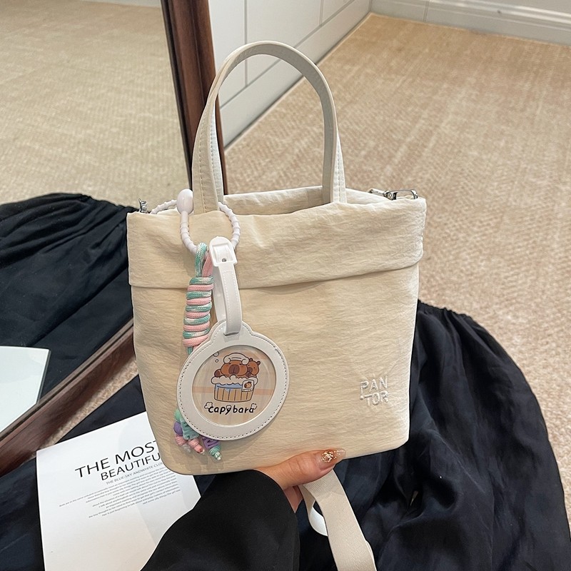 Canvas portable bucket bag fashionable casual crossbody bag