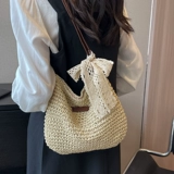 Соломенная летняя пляжная сумка через плечо, французский стиль, популярно в интернете