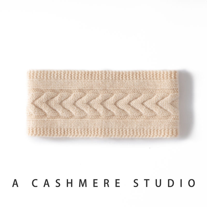New Autumn and Winter 100% Pure Cashmere Knitted Headband, Vintage Cable Knit Warm Hair Tie, Solid Color Niche Headscarf Headwear New Autumn and Winter 100% Pure Cashmere Knitted Headband, Vintage Cable Knit Warm Hair Tie, Solid Color Niche Headscarf Headwear