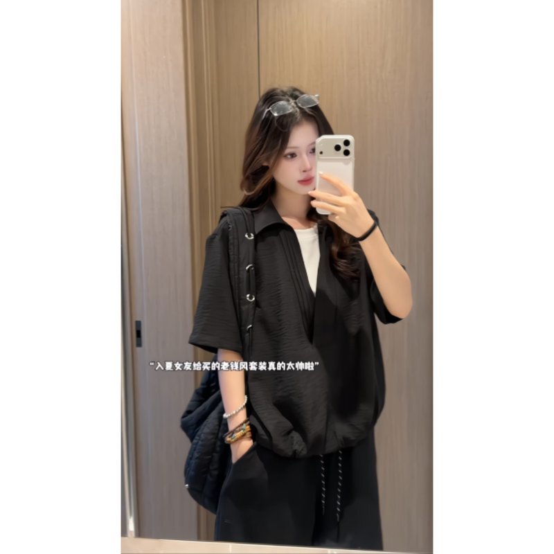 Plqv Summer New American Casual Sports Linen-Like Suit, Thin and Versatile, Niche Loose Design Couple Outfit