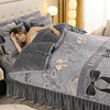 Fleece-Lined Milk Velvet Four-Piece Set 2025 New Winter Thickened Double-Sided Coral Fleece Duvet Cover Bed Flannel Bed Skirt