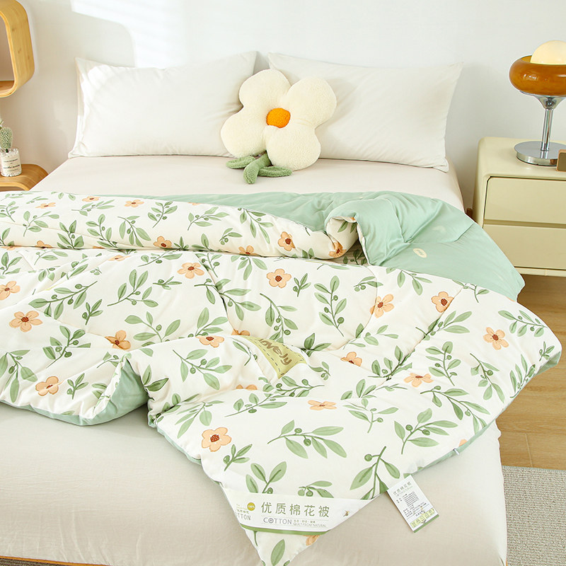 Xinjiang Cotton Quilt, Pure Cotton Spring and Autumn Quilt, Thickened Warm Winter Quilt, All-Cotton Cotton Filling, Bedding Quilt, Suitable for All Seasons