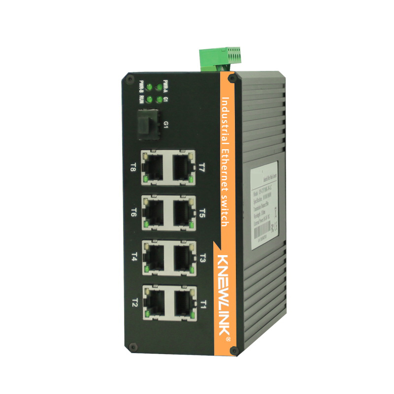 NLK-6108 industrial grade one thousand trillion 1 light 8 electric switch fiber switch DIN rail style switch