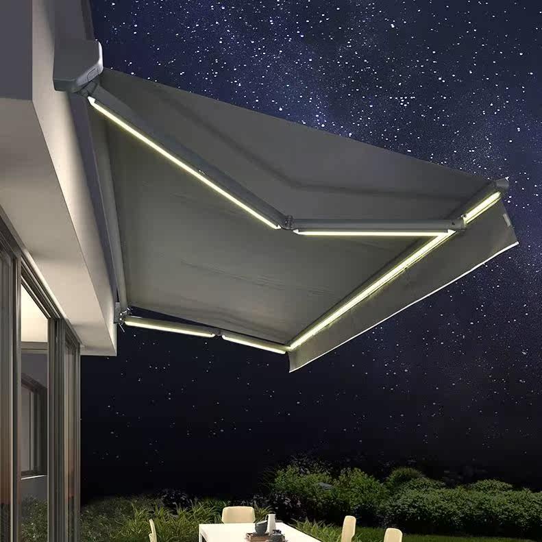 Telescopic awning electric hand-shaking systolic rain shed shop folk and coffee door face head folding sunscreen and rain-proof