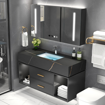 Modern simple rock board bathroom cabinet combination Nordic intelligent luxury wash table toilet sink washbasin cabinet