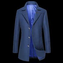  Woolen coat mens short Korean slim 2018 autumn and winter thickening trend young mens woolen coat