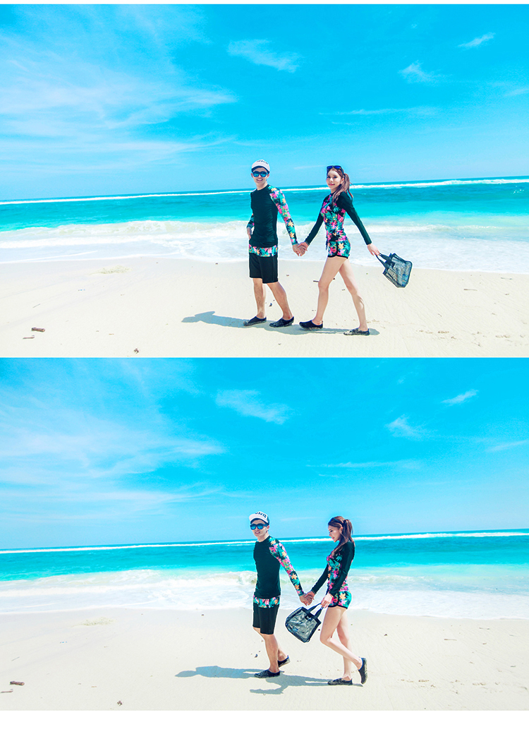 Quần áo chống nắng Hàn Quốc cặp đôi áo tắm dài tay đi biển snorkeling đồ bơi mỏng manh chạy bộ thời trang nam wetsuit khô nhanh 	đồ đi biển đôi hà nội
