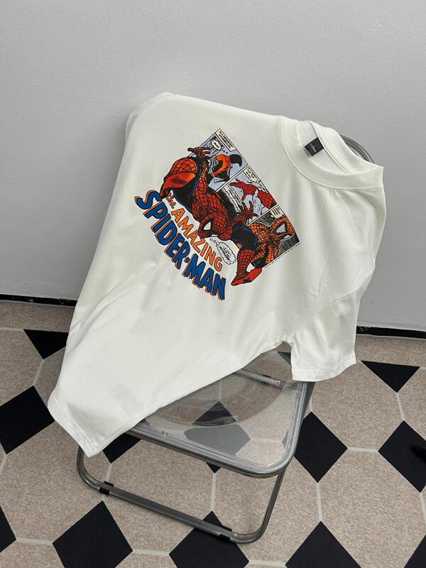 American Marvel Comic Print Short-Sleeved T-Shirt for Men and Women, New Summer Style, Fashionable, Loose, Casual, Versatile Half-Sleeved Top American Marvel Comic Print Short-Sleeved T-Shirt for Men and Women, New Summer Style, Fashionable, Loose, Casual, Versatile Half-Sleeved Top