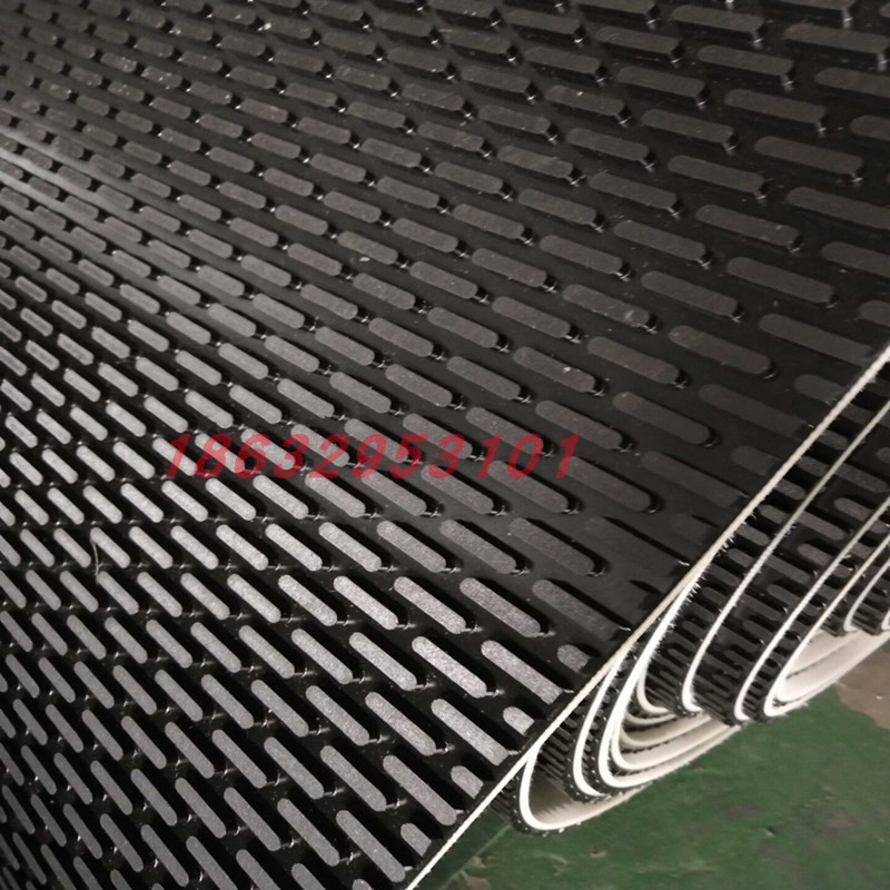 A character conveyor belt PVC conveyor belt black 9mm anti - slip wear - resistant wood strip polishing with sandwich machine belt