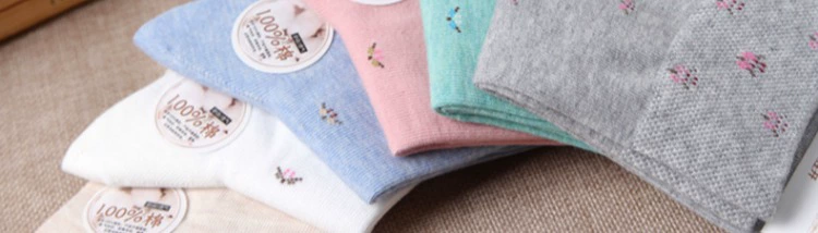 Langsha tất nữ cotton mùa xuân và mùa thu trong ống rộng miệng dài vớ nữ cotton vớ vớ cotton thoải mái mùa thu đông