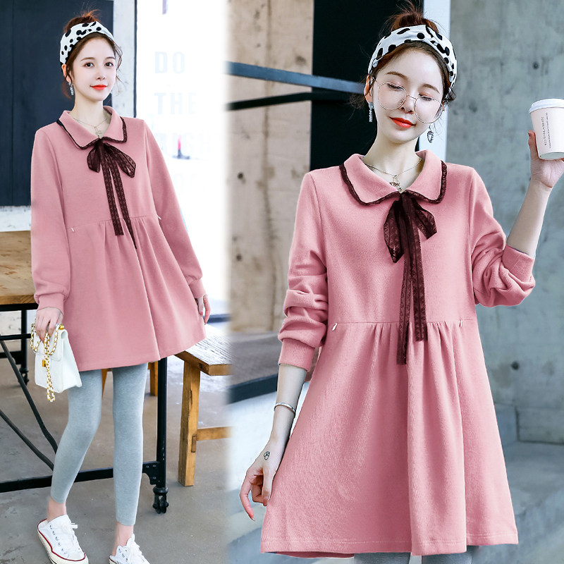 Pregnancy Woman Dress Spring Autumn Clothing Foreign Dress Loot 2022 New Laced Bottom Jersey Woman Fashion Clothes Out of the Scouts