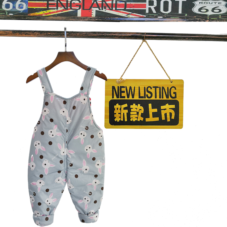 Quần mùa đông 1-4 nam yếm cotton bông cộng với nhung dày mở tập tin quần jean bé gái quần áo cotton quần áo trẻ em nam