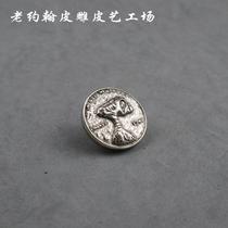 Cloth buckle decorative buckle bag hardware accessories handmade leather 32mm retro ET special-shaped coin Caishou buckle