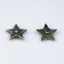 Bag hardware accessories wealth button handmade leather decoration button 28 mm silver plated Texas star wealth button