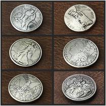 Cloth buckle dollar decorative buckle handmade leather bag hardware accessories screw silver plated Morgan dollar imitation coin buckle