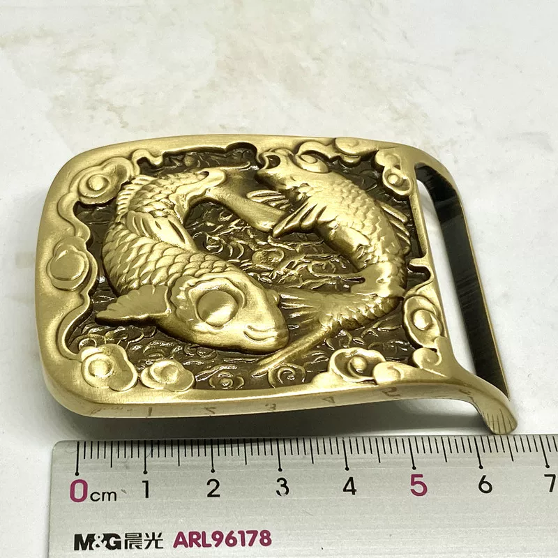 Copper belt, high-end buckle, brass accessory, 40mm