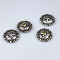 Peel sculpture art hardware and silver fabric fabric decorated button 44mm Pentagon Star Texas Ancient Silver Berry button