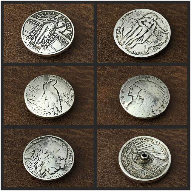 Dollar Cloth Buckle Imitation Coin Decorative Buckle Handmade Leather Bags Hardware Accessories Screws Silver Plated Morgan Dollar Buckle