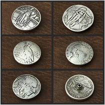 Dollar financial cloth buckle imitation coin decorative buckle handmade leather bag hardware accessories screw silver plated Morgan dollar buckle
