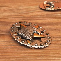 Leather carving leather art American denim belt buckle silver-plated gold Texas eagle Tang grass pattern buckle 38mm