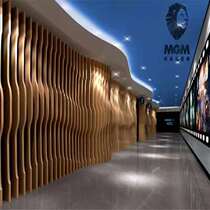 Curved aluminum square pass ceiling wood grain wave shape background wall aluminum profile aluminum alloy decorative exterior wall stretch bent square tube