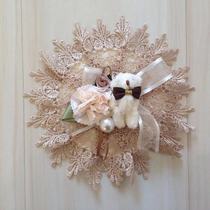 Wall Hole Wall Leather Breakage Shelter With Lace Cloth Art Flower Hole Shelter Flower Air Conditioning Mouth Shelter Sticker Wall Trim Patch