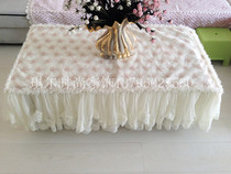 Upscale white milk white embroidered cloth art lace thickened tablecloth tea table tea table cover towels