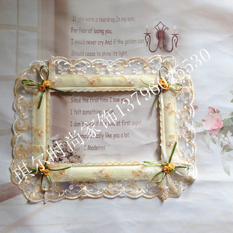 High-end Fashion Personality Eurostyle Fields Garden Style Rice Yellow Lace Embroidery Fabric Visual Doorbell Intercom Hood Reservation