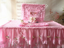 Upscale pink beige cloth art lace computer desk cloth table cloth dressing table cloth dust cover tea table curtain