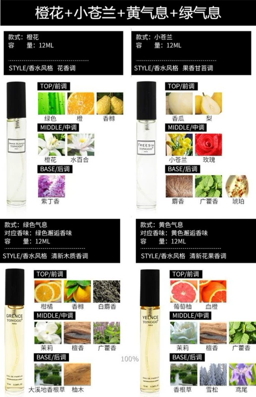 4 gói ca cao đen kiểu Pháp tonggo 邂逅 đàn ông và phụ nữ lâu dài tự nhiên mẫu eau de toilette mẫu