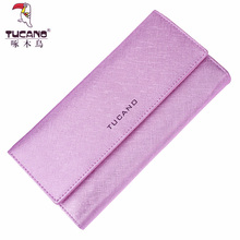 啄木鸟正品长款真皮钱包